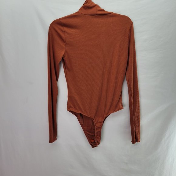 Free People Turtle Neck Women's Bodysuit Orange - Size Large - Picture 2 of 5
